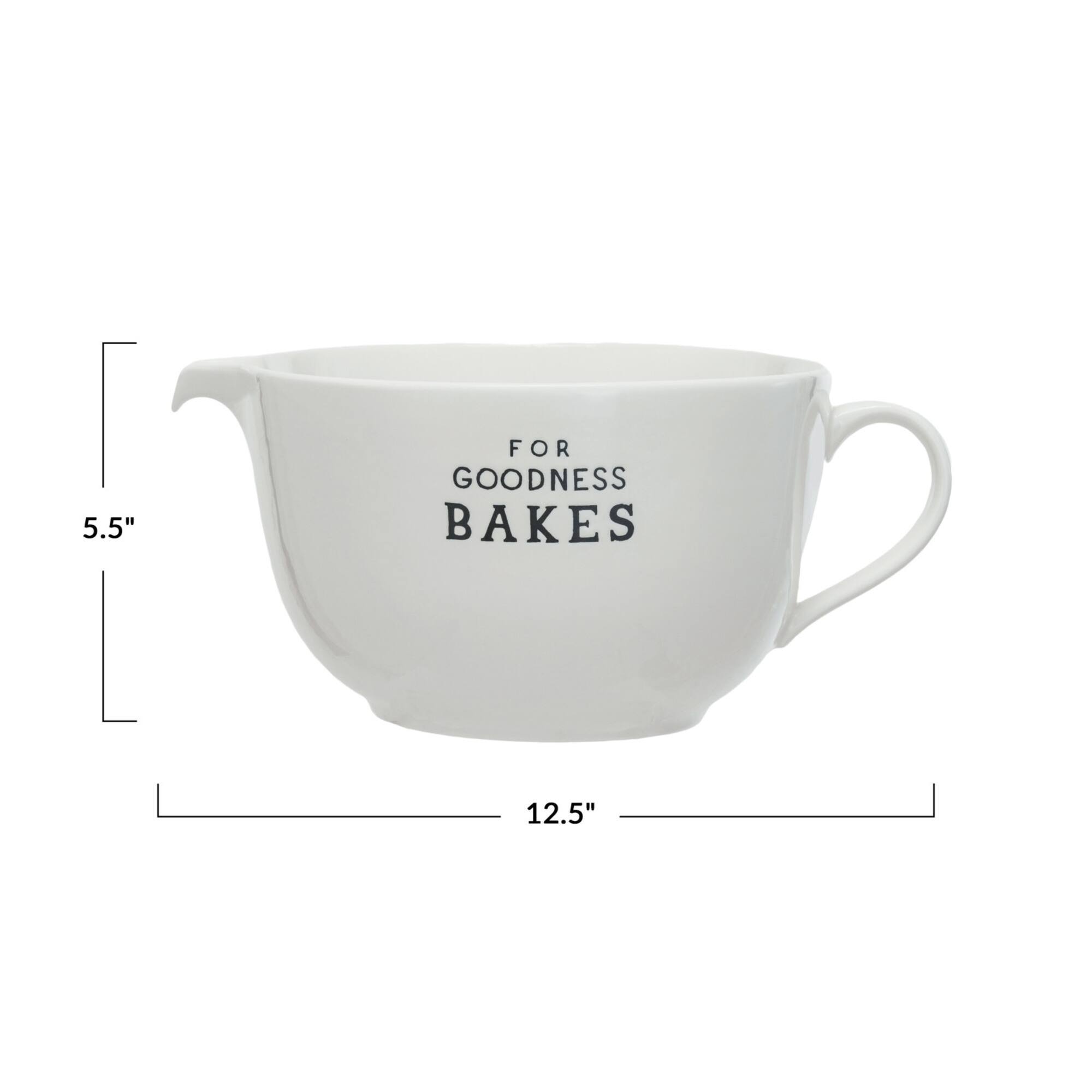 Hello Honey® 12.5" White For Goodness Bakes Stoneware Batter Bowl